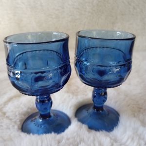 Vintage blue tiara crown imperial liquor cocktail glass
